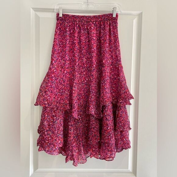 EUC Diane von Furstenburg skirt Silk Sz. XS Pink - Picture 2 of 4